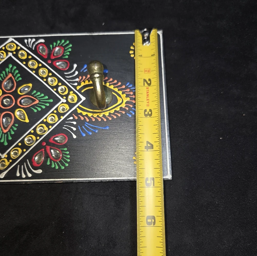 Colorful Painted Wall Plaques With Hooks Boho Chakra Set Of 2